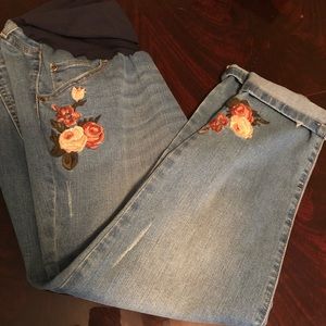 Maternity floral jeans